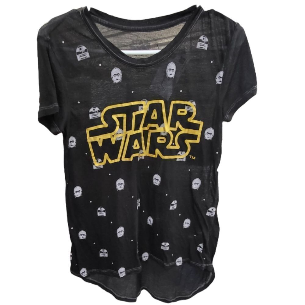 STAR WARS Grey/Gold Burnout Shirt Kids Size XL (12-14)